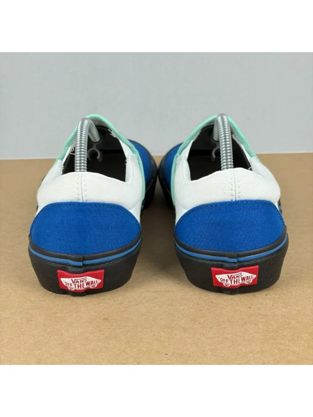 Vans Classic Slip On Color Block Sneakers Womens 9 Wide Blue White Casual